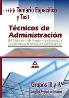 TEMARIO Y TEST ESPECIFICO TECNICOS DE ADMINISTRACION HACIENDA